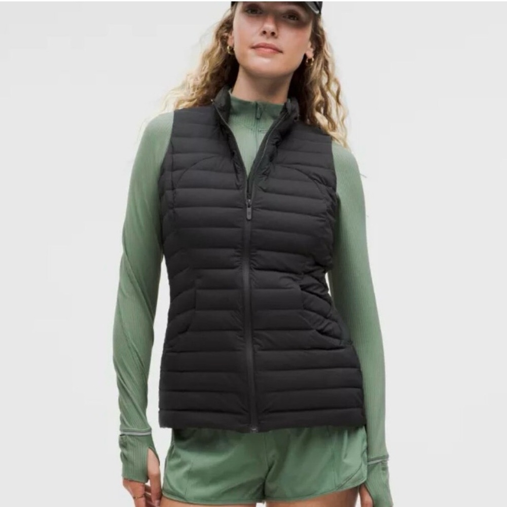 Lululemon Pack It Down Black Down‎ Puffer Vest Women’s Size 8